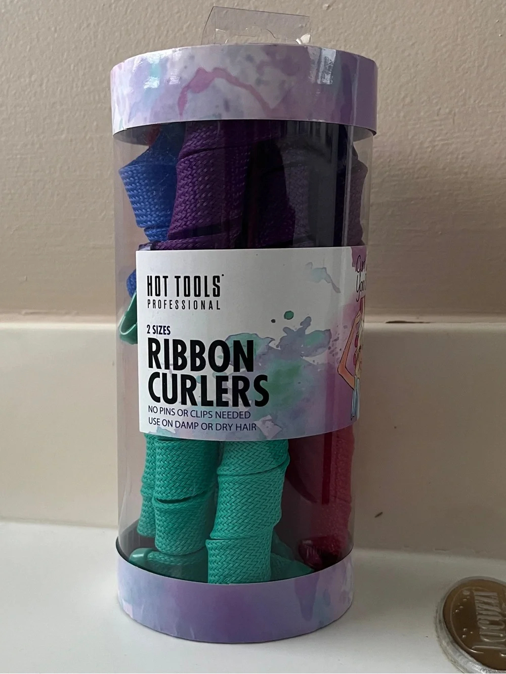 Hot Tools 2 Size Ribbon Curlers - Flexible Heat-Free Hair Curlers- Unopened